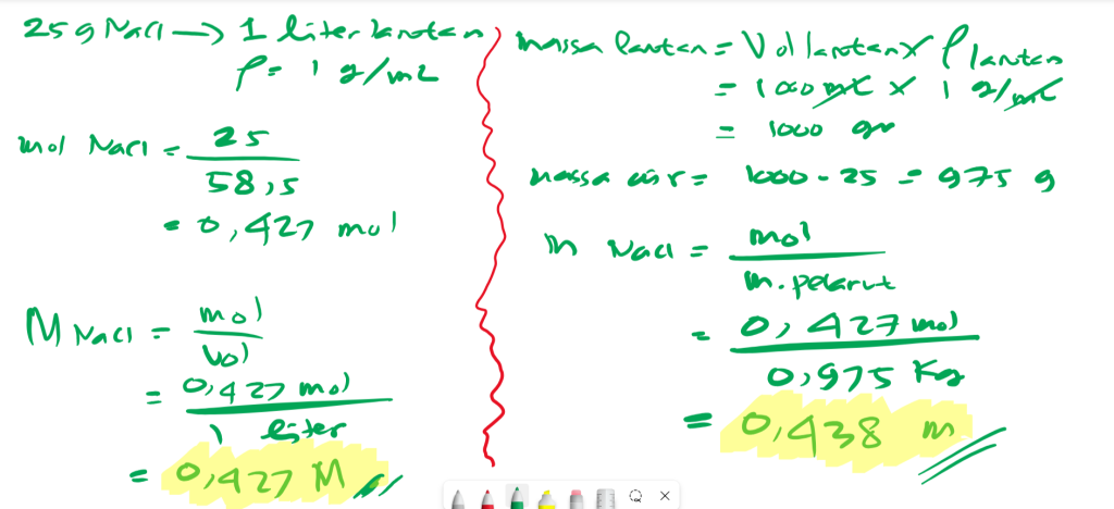 mencari molalitas jika densitas larutan diketahui
