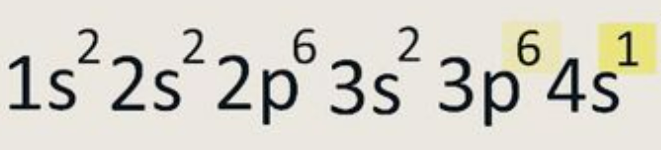 konfigurasi elektron atom K 