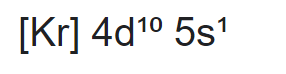 konfigurasi elektron atom Ag 