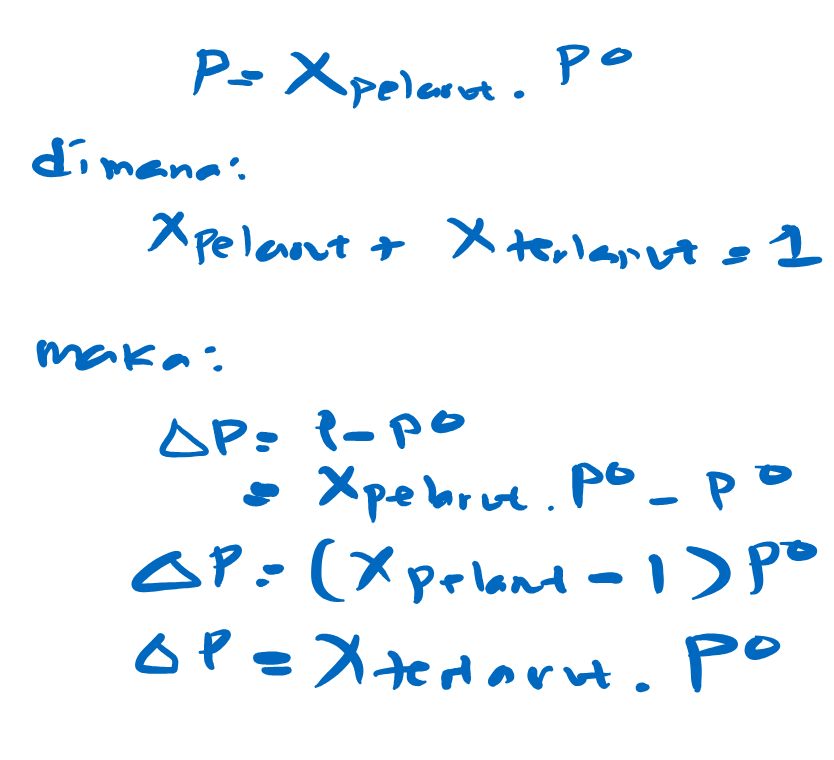 rumus penurunan titik didih larutan